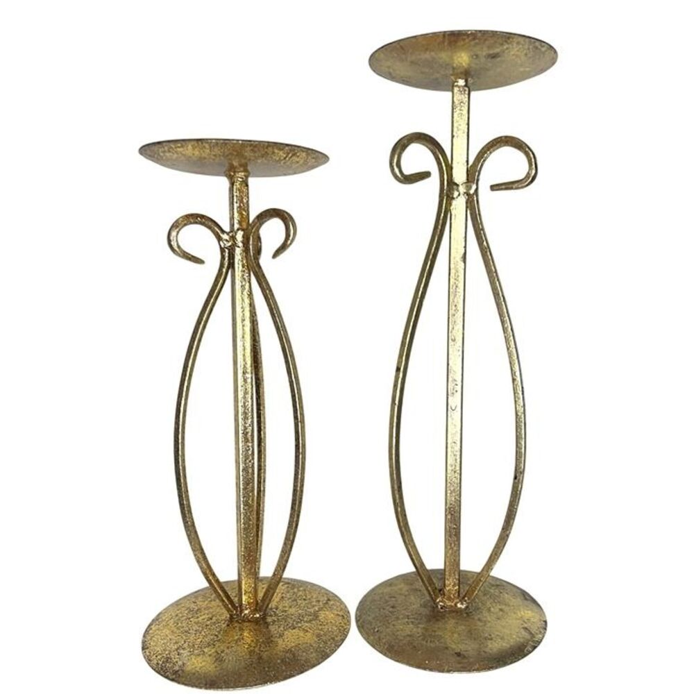 VNT Gold Candleholders, Candlesticks for Pillar Candles Christmas Holiday gift